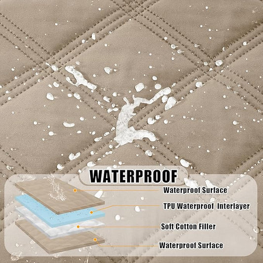 Smiry Waterproof Dog Bed Cover Blanket 40x50, Soft Reversible Pet Blanket, Washable Leakproof Cats Dogs Couch Cover for Sofa, Couch, Furniture, Lattice, Taupe/Taupe