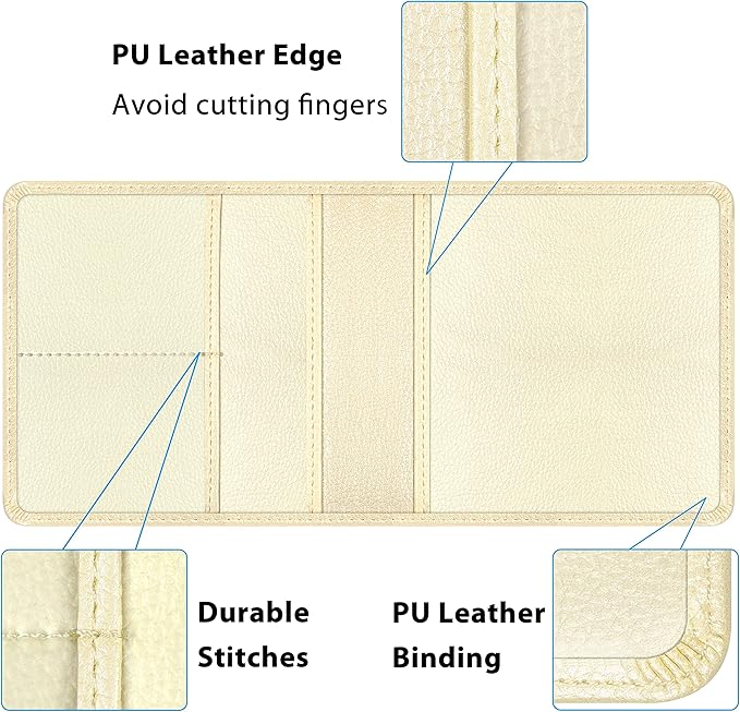 Car Insurance and Registration Holder, 5.5 x 5 Inch PU Leather Vehicle Glove Box Organizer Wallet Case for Insurance Card, Driver License, Paperwork - Champagne