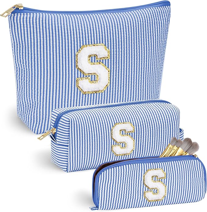 YOOLIFE Personalized Makeup Bag for Women, Initial Travel Makeup Bag for Mom Birthday Gifts Birthday Gift for Women Niece Gifts Teen Girl Gift for Her S