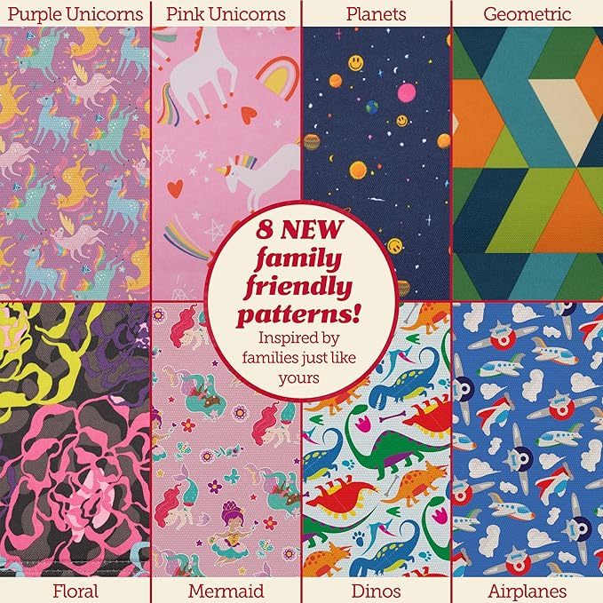 Lusso Gear Kids Travel Tray for Car - Road Trip Essentials for Kids - Car Seat Tray for Toddlers & Kids - for Airplane, Kids Travel Desk, Road Trip Activities (Purple Unicorns)