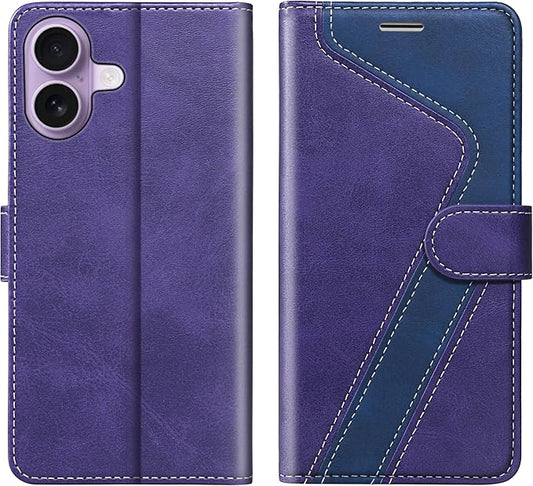 CIVICASE for iPhone 17 Wallet Case,PU Leather Flip Case RFID Blocking Credit Card Holder Folio Magnetic Stand TPU Shockproof Cover Compatible with iPhone 17, Purple Blue