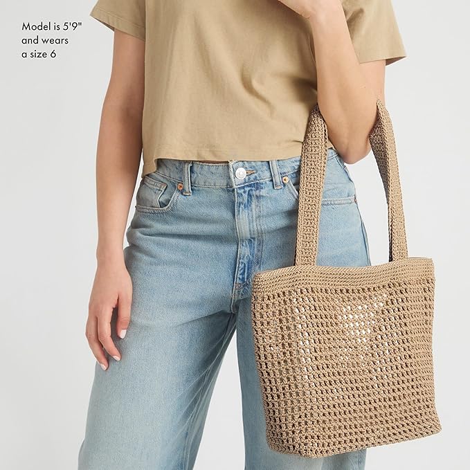 The Sak Casual Classics Tote Bag - Hand Crochet Woman's Purse For Everyday, Travel, Beach Bag - Handbag With Shoulder Straps