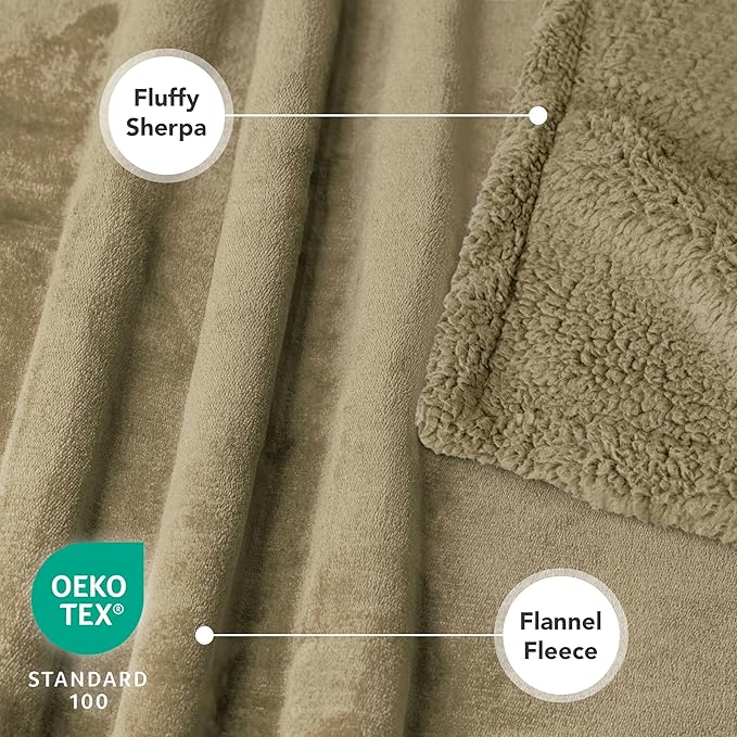PetAmi Waterproof Dog Blanket for Small Medium Dog Puppy Cat Throw for Couch Cover Leakproof Protection, Sherpa Fleece, Reversible Soft Washable 29x40 Taupe Taupe