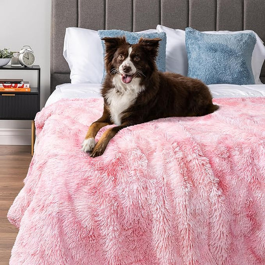 PetAmi Waterproof Dog Blanket for Medium Large Dogs, Calming Fleece Cat Blanket, Couch Protector Washable Sherpa Faux Fur Pet Throw for Puppy, Soft Reversible Leakproof 40x60 Tie-Dye Pink