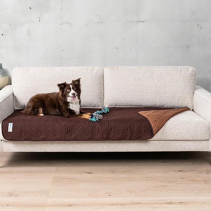 PetAmi Waterproof Couch Cover for Dogs, Waterproof Pet Blanket, Reversible Furniture Cover Sofa Protector for Pet Cat Bed, Washable Waterproof Blanket Dog Cover for Couch Seat, 30x70 Brown