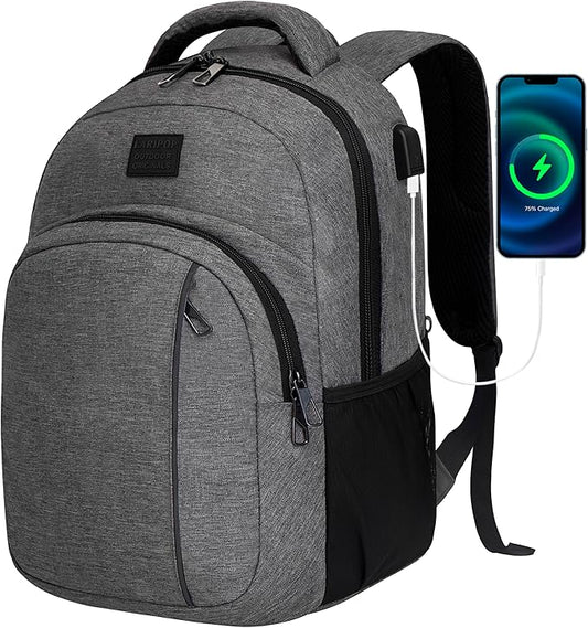 LARIPOP Travel Laptop Backpack,15.6 Inch Business Laptop backpack for Men Women with USB Charging Port,Water-Resistant Laptopack Weekender Daypack for Work College Computer
