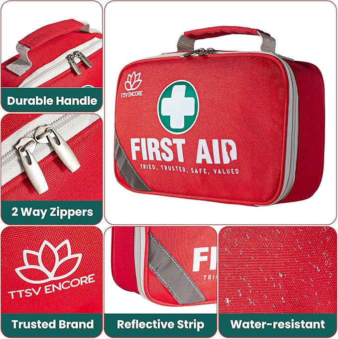 258-Piece 2-in-1 Emergency First Aid Kit for Home, Car, Camping & Hiking – Waterproof Portable Survival Medical Kit with Mini 1st Aid Pouch – Trauma, Travel, Disaster Preparedness Supplies