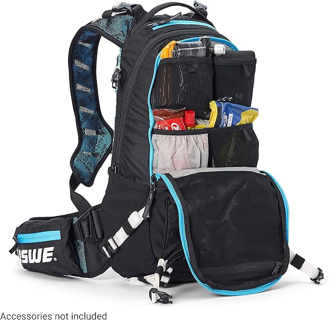 USWE Flow 25L - Backpack with Back Protector, for Bike, Mountainbike, MTB and E-MTB, Blue