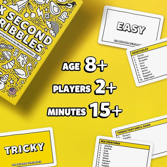 Six Second Scribbles: The frantically Fast and fantastically Fun Drawing Game | A Family Friendly Party Game for Children, Teens and Adults (New Edition)