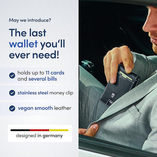 TRAVANDO Mens Wallet with Money Clip AUSTIN RFID Blocking Bifold Credit Card Holder for Men with Gift Box