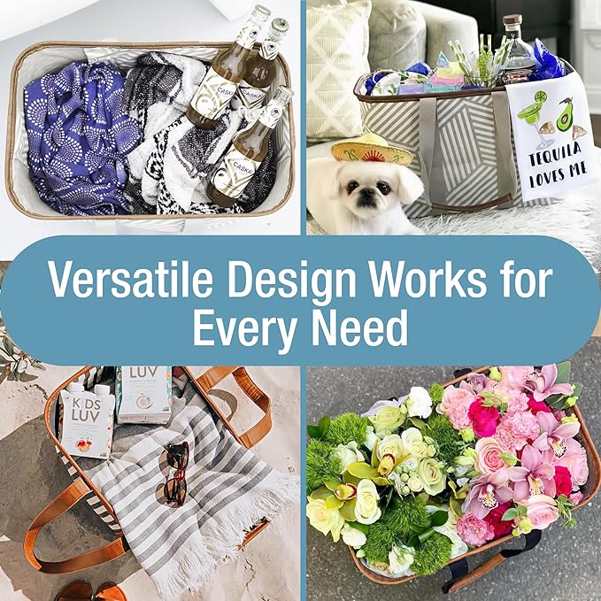 CleverMade EcoBasket Reusable Grocery Tote - Collapsible Storage Shopping Organizer - Heavy Duty Utility Bag Home