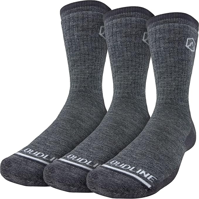 CloudLine Men’s and Women’s Merino Wool Hiking Socks - Cushioned, Warm, Anti-Blister, Moisture Wicking, Made in USA - 3 Pairs