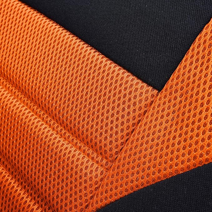 FH Group Automotive Car Seat Covers Rear Set Premium 3D Air Mesh Seat Covers, Airbag Compatible and Split Bench Cover Universal Fit Interior Accessories for Cars Trucks and SUVs - Orange