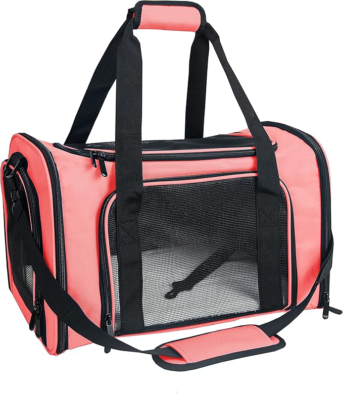 Soft Sided Carrier for Small Medium Cats Dogs,TSA Airline Approved Collapsible Travel Pet Carrier (Medium, Watermelon)