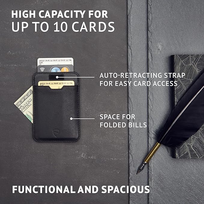 Vaultskin CHELSEA Mens RFID Blocking Slim Leather Card Wallet - Minimalist Front Pocket Cardholder