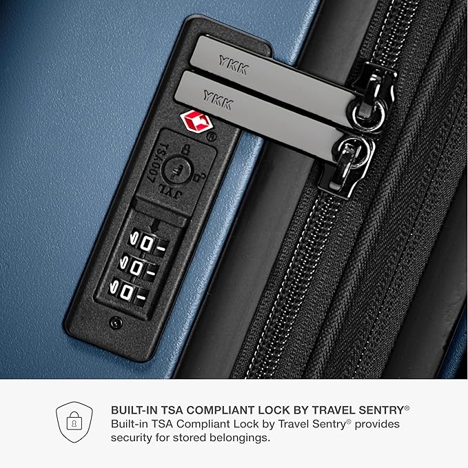 Traveler's Choice Markham Hardside Expandable Luggage with Double Spinner Wheels, Carry-On 21-Inch Suitcase, Navy