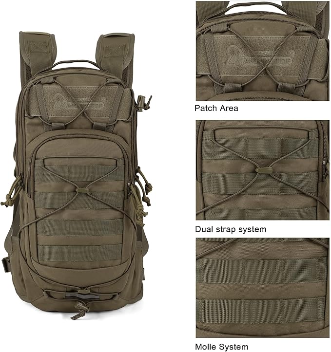Mardingtop10L Small Tactical Molle Hydration Backpack,Cycling Backpack for Biking,Cycling and Running EDC Daypack