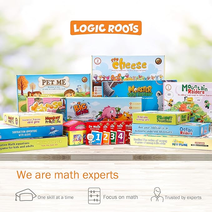Addition and Subtraction Games - Pack of 2, Cloud Hoppers & Mountain Raiders, Math Board Games and STEM Toys for 7 Year and Up, Gift for Kids (Girls & Boys), Homeschoolers, Grade 1 & Up