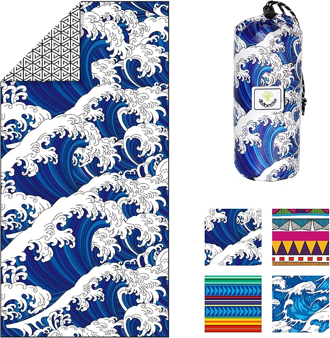 4Monster Microfiber Beach Towel Quick Dry,Super Absorbent Lightweight Travel Towel for Swimmers, Sand Free Camping Towel, Beach Towels for Pool,Swim,Water Sports,Yoga