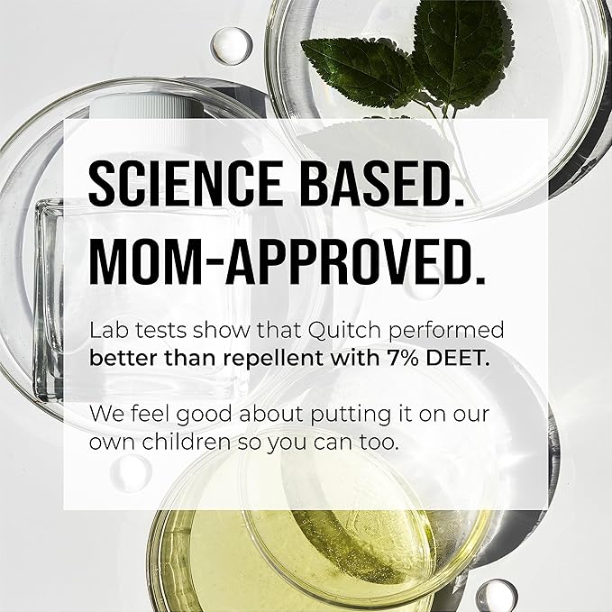 Quitch Mosquito Bug Repellent Balm, Bug Spray Alternative Insect Repellent Travel Size, DEET-Free Vacation Essentials Cruise Must Have, Natural Bug Repellent Wipes Alternative, Made in The USA