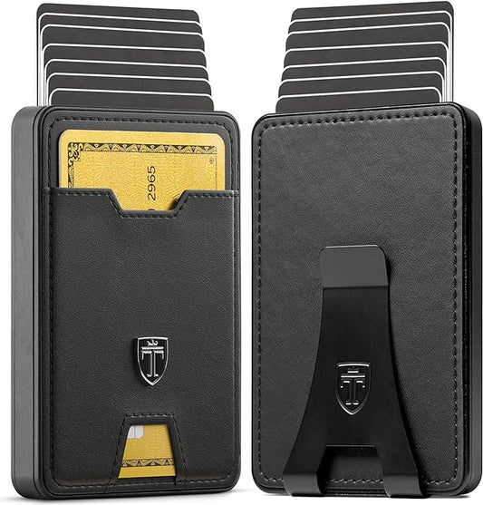 TRAVANDO Swype Slim Wallet for Men Metal RFID Blocking Mens Wallet Card Case (Without AirTag* Pocket)