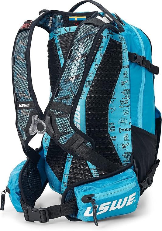 USWE Shred 16L Backpack, a High End Daypack for MTB, E-MTB, Mountain Bike, Blue