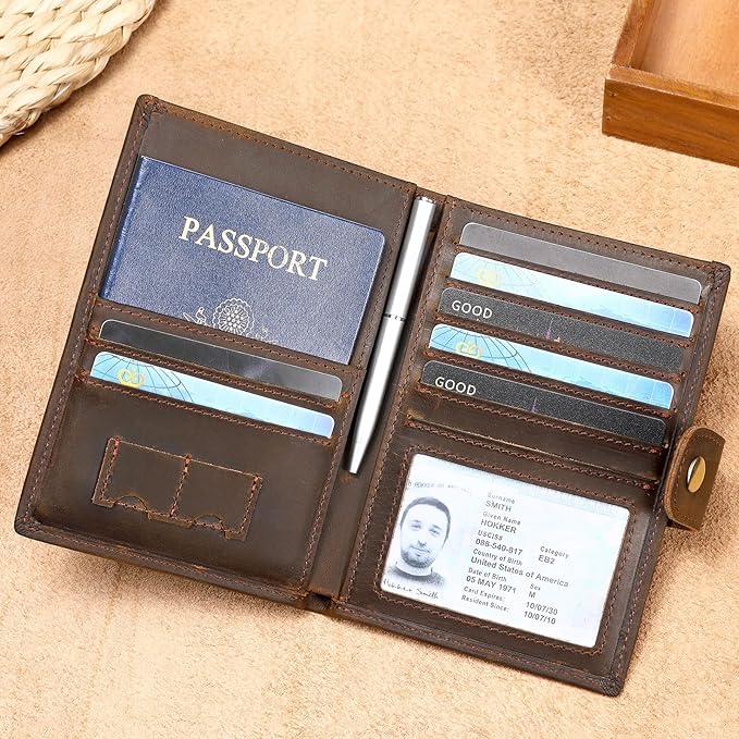 RFID Blocking Passport Wallet Travel Passport Holder Cover for Men and Women
