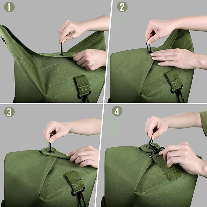 MOZETO 110L Extra Large Sea Bag, Military Duffle Bag with Backpack Straps Heavy Duty Army Duffle Bag for Camp, College Dorm or Laundry Bag