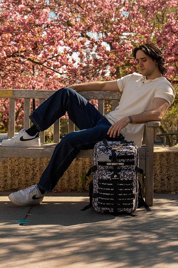 AMERICANPHOENIX 45L Elite Tactical Backpack | 3X Stronger Work & Military Backpack | Water Resistant and Heavy Duty | 3 Day MOLLE Bug Out Bag (Snow Leopard)