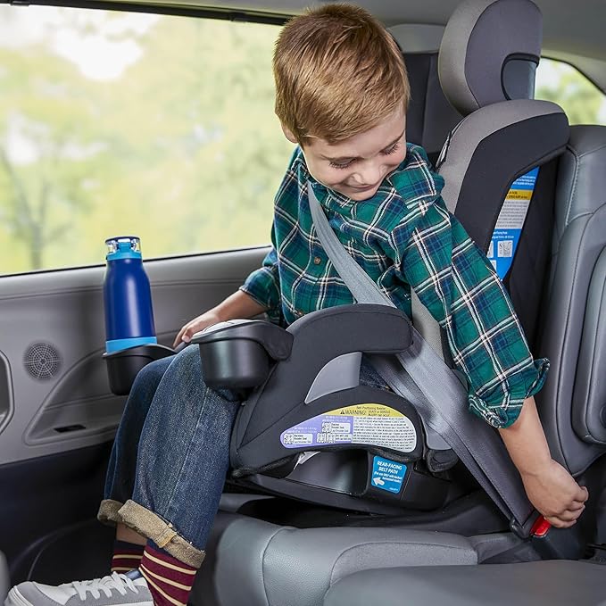 Safety 1st EverSlim 4-in-1 Convertible Car Seat, SecureTech Chest Clip, Ultra-Slim, 4-Mode Infant to Booster, Baby Car Seat, 5-100 lbs, Memory Foam, Office Space