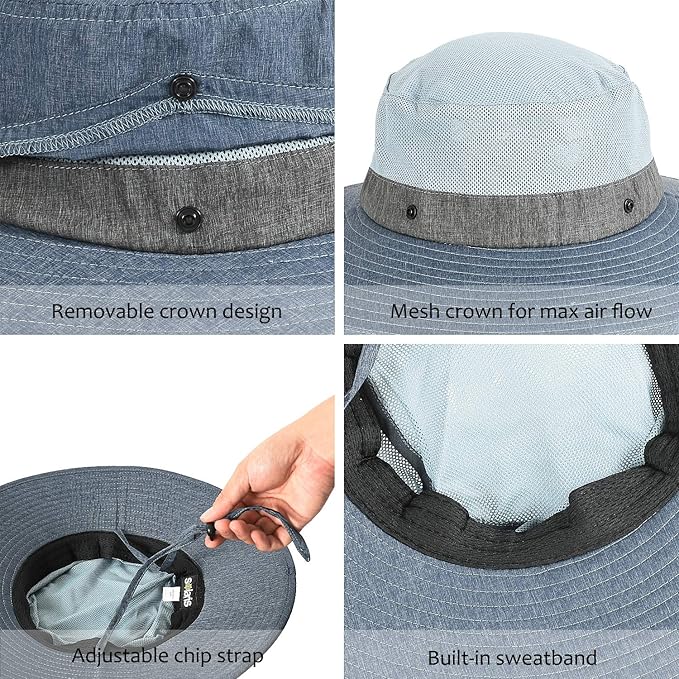 Solaris Sun Hat with Neck Flap, UPF 50 Sun Protection Lightweight Sun Cap for Men Women, Wide Brim Hat for Fishing Hiking