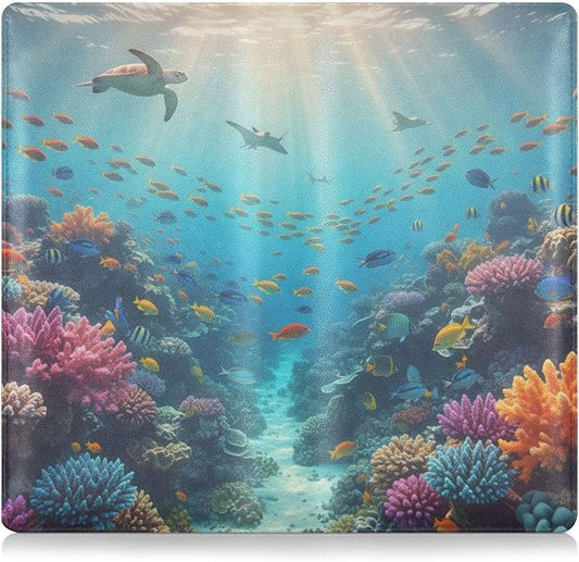 linqin Car Registration and Insurance Card Holder, Tropical Coral Reef Glove Box Organizer Card Document Wallet