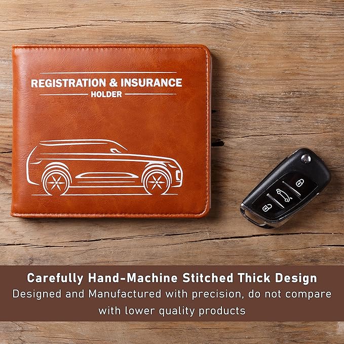 CANOPUS Car Registration and Insurance Holder with Magnetic Closure, Car Document Holder, Vehicle Glove Box Organizer, Wallet for Auto, Motorcycle, Truck and More, 1 Pack with EZ Pass Strip, SUV