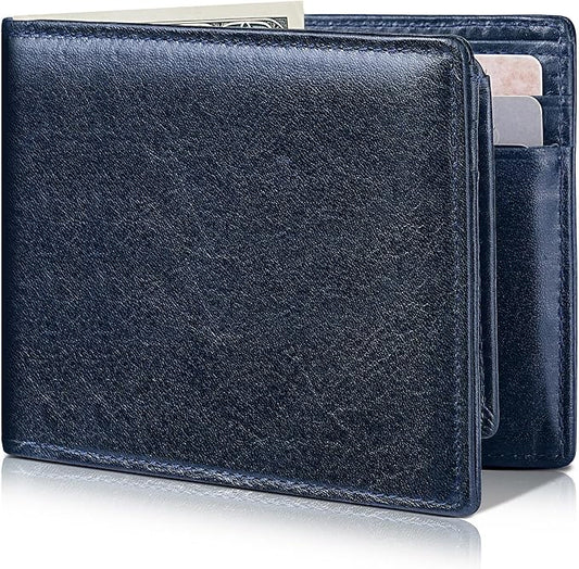 Artpaxy Mens Wallet Bifold Genuine Leather RFID Blocking Wallet for Men with 2 ID Windows 12 Card Holders 2 cash pockets 1 Gift Box