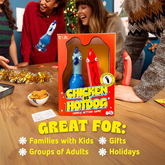 Big Potato Chicken vs Hotdog: Funniest Party Game You'll Ever Play | Flippin' Fun for Family, Adults and Kids - Perfect Christmas Game | Bonus Content Included
