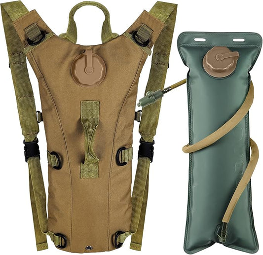 Outplea Tactical Rave Hydration Backpack with 3L Water Bladder for Men, Small Water Backpack for Hiking