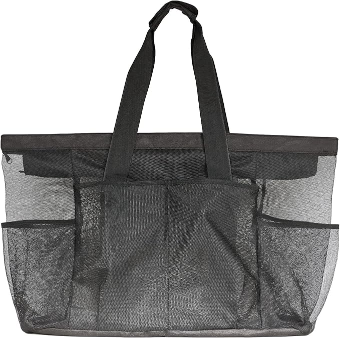 Extra Large Beach Bag Mesh Tote with Zipper and Pockets Ideal for Your Family Cruise/Beach Vacation Essentials