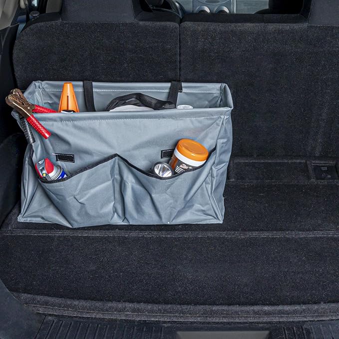 Household Essentials Gray Krush Container All-Purpose Utility Tote with Pockets