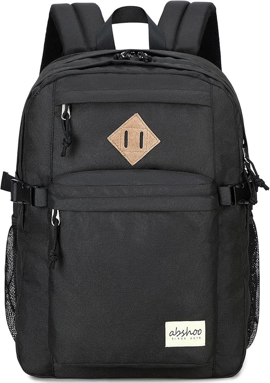 abshoo 29L Backpack for School College Bookbag Middle High School Backpacks Casual Daypack Travel Backpack (Black)