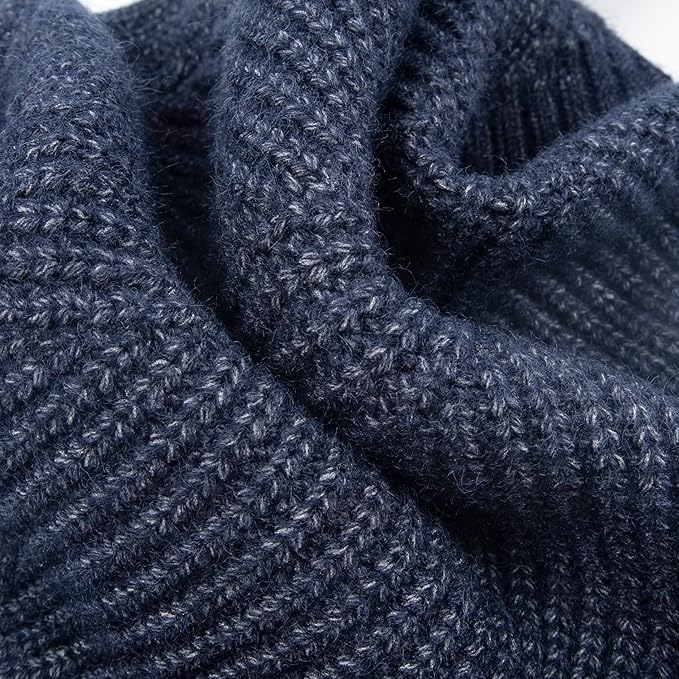 Fitwarm Turtleneck Knit Dog Sweater, Thermal Dog Winter Clothes for Small Dogs Boy Girl, Cozy Sweaters for Dogs, Doggy Pullover Jumper, Pet Outfit, Heather Navy Blue, XXL