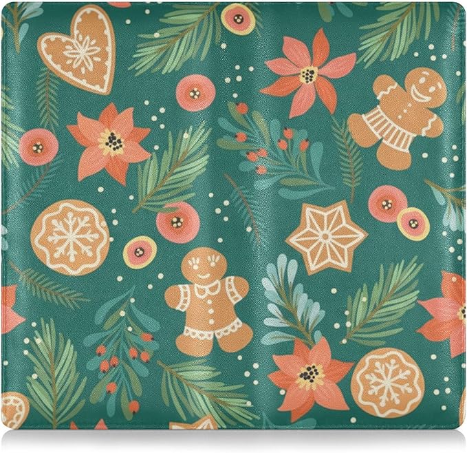 linqin Car Registration and Insurance Card Holder, Christmas Gingerbread Glove Box Organizer Card Document Wallet