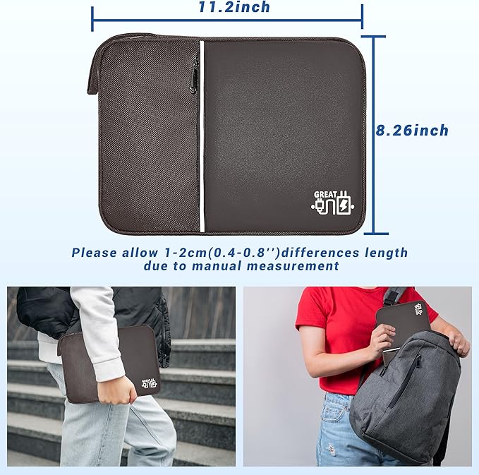 Electronics Organizer,Travel Cord Organizer Pouch, Portable Cable Organizer Bags, Waterproof Electronic Accessories Storage Case for Cables, Cords, Charger, Phone (Single Layer-Large-Brown)