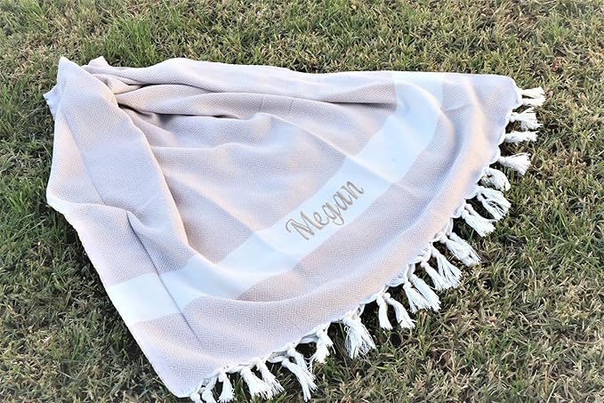 Personalized Beach Towel, Beach Bachelorette, Bridesmaid Gifts, Girls Trip, Wedding Gifts, Home Decor, Bridal Party, Beach Towel (Beige)