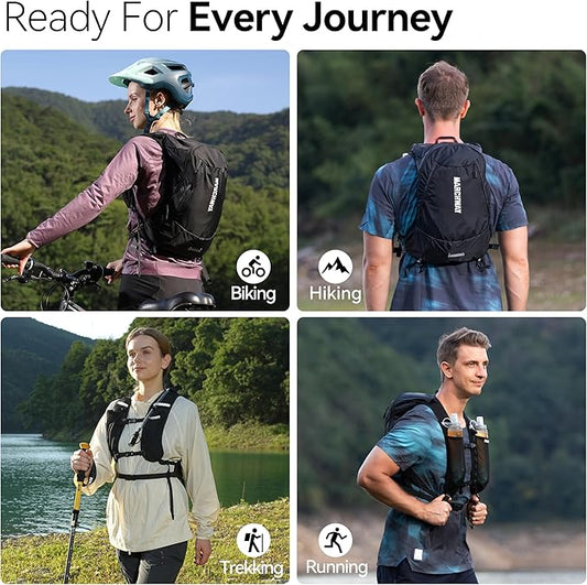 MARCHWAY Ultralight Hydration Backpack with 3L TPU Water Bladder, Sleek High-Capacity Day Pack for Cycling, Hiking, Running, Backpacking, Travel