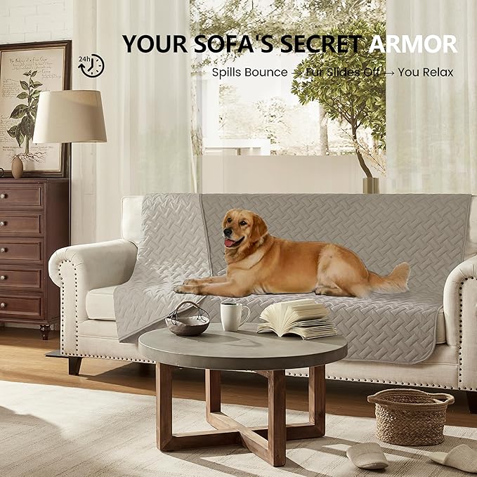 gogobunny Waterproof Dog Bed Cover Pet Blanket for Furniture Bed Couch Sofa Reversible (Dark Stone/Light Stone, 68x82 Inch (Pack of 1))