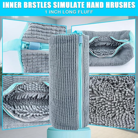 XXL Shoe Washing Machine Bag - Reusable Shoes Cleaning Bags for Washer And Dryer, Durable Zipper Laundry Shoe Bag 360° Deep Clean Sneaker Tennis Include Delicate Laundry Bag/Bra Laundry Bags (Gray)