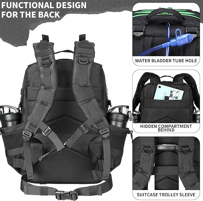 55L Tactical Backpack Heavy Duty Military Rucksack Molle Backpack 3 Day Assault Pack for Work Outdoors
