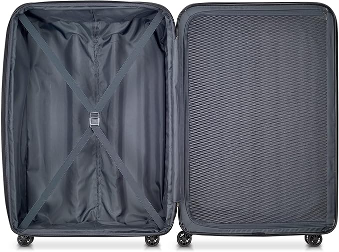 DELSEY PARIS Helium Aero Hardside Expandable Luggage with Spinner Wheels, Black, Checked-Large 28 Inch