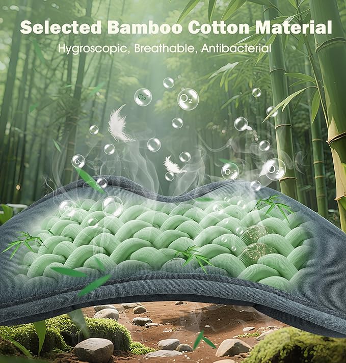 Sleep Mask with Headphones Bluetooth 5.4，LC-dolida 2025 New 3D Bluetooth Sleep Mask Headphones with Soft Bamboo Cotton for Side Sleepers Women Men, Sustainable Luxury for Better Sleep