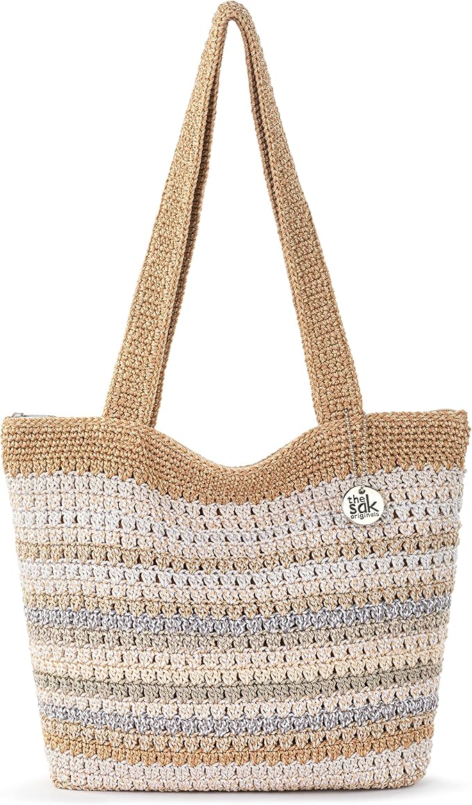 The Sak Casual Classics Tote Bag - Hand Crochet Woman's Purse For Everyday, Travel, Beach Bag - Handbag With Shoulder Straps